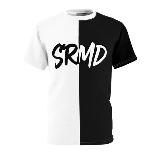 SRMD Unisex Tee - Half Black Half White Design