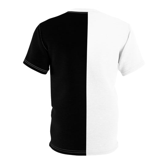 SRMD Unisex Tee - Half Black Half White Design