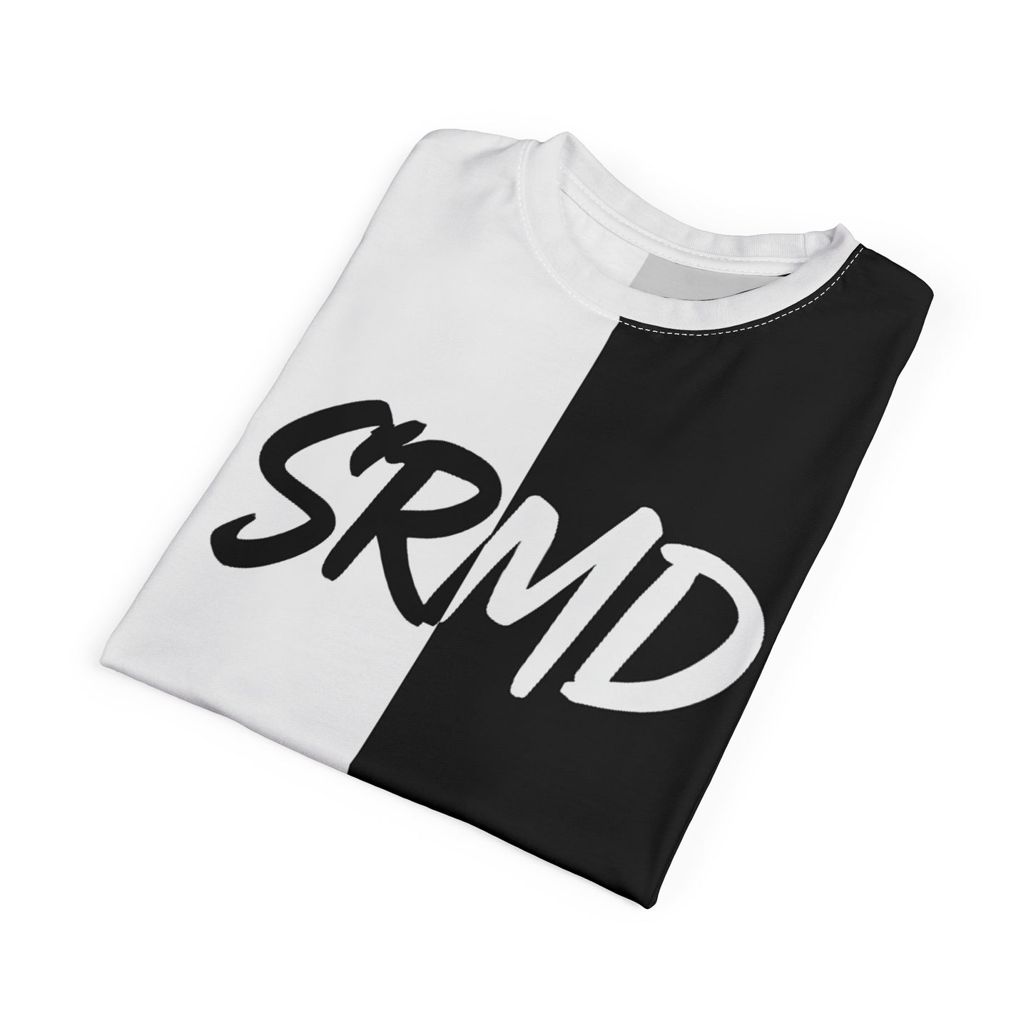 SRMD Unisex Tee - Half Black Half White Design
